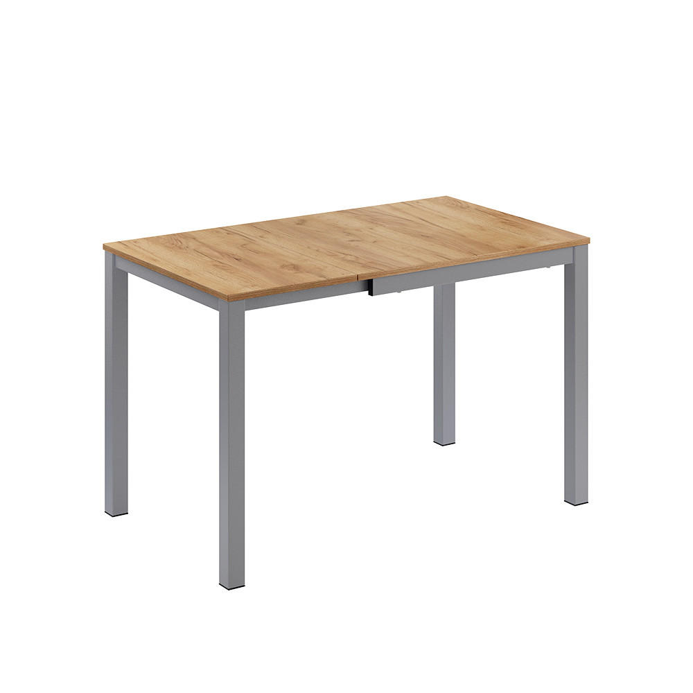 ESSTISCH Granny Eiche/Grau 120 x 70 cm ausziehbar - Graubraun/Grau, Holzwerkstoff (70/120/76cm) - Vicco