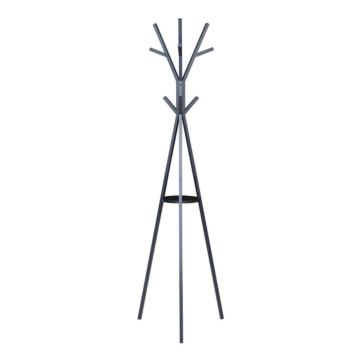 GARDEROBENSTÄNDER Edet - Schwarz, Holzwerkstoff/Metall (48/179/48cm) - [en.casa]
