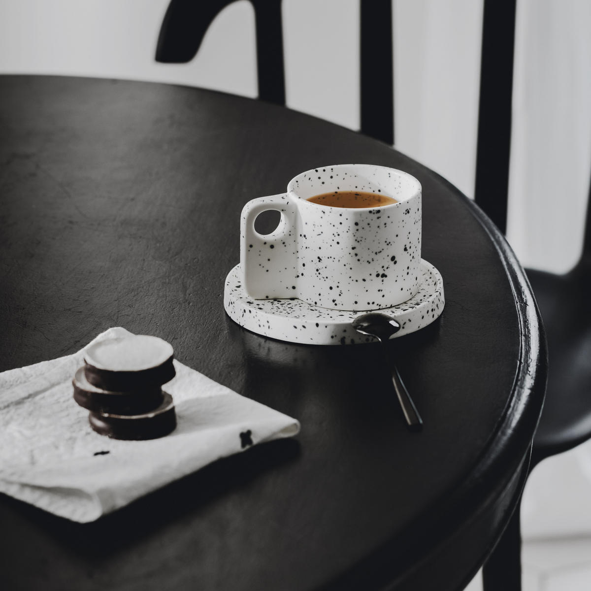 TASSE MIT UNTERTASSE Akamira - Weiß, Stein (0.29L) - home&you
