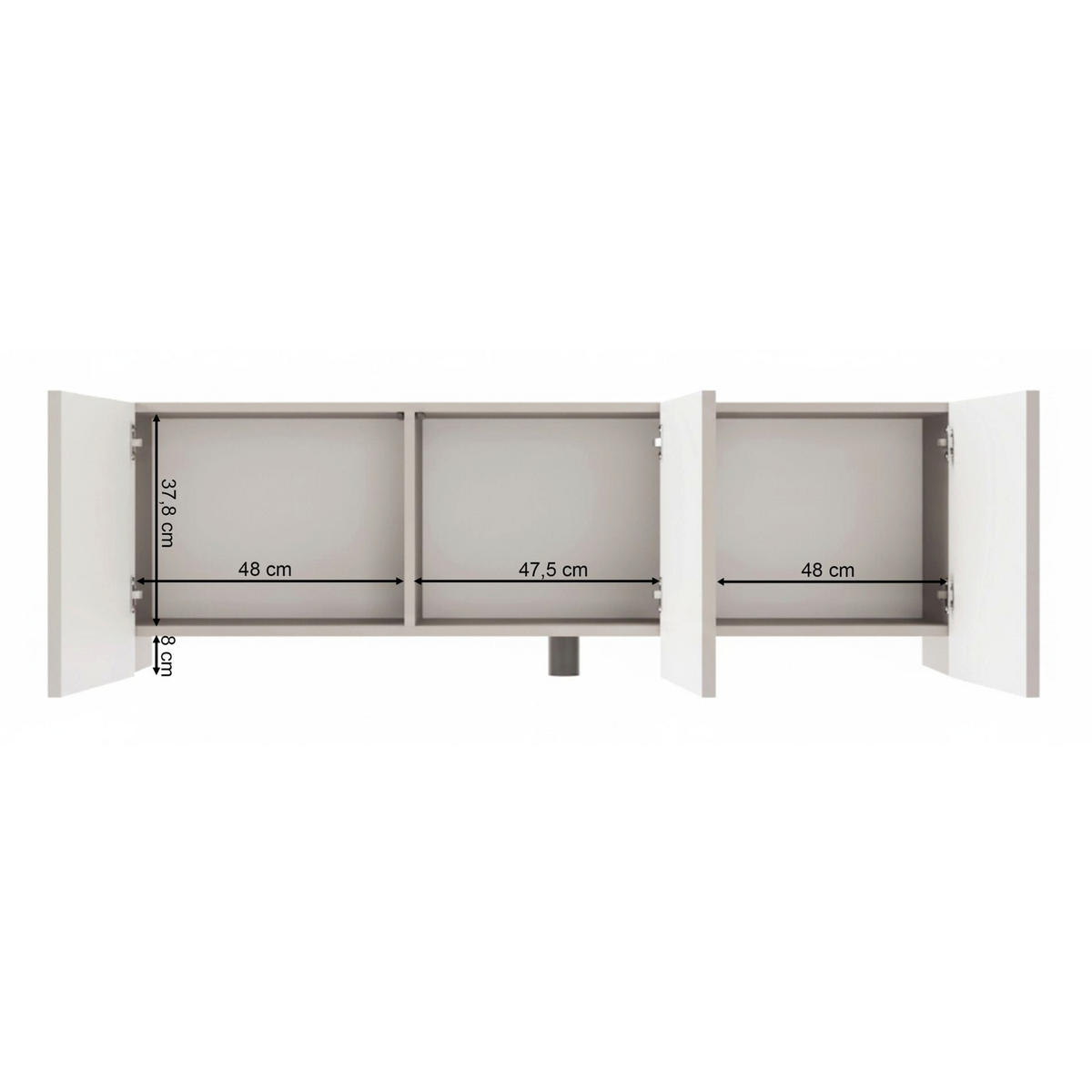 TV stolek Arkadia kašmírově šedý 150/49/35 cm - kašmírová/šedohnědá, kompozitní dřevo (150/49/35cm) - Selsey