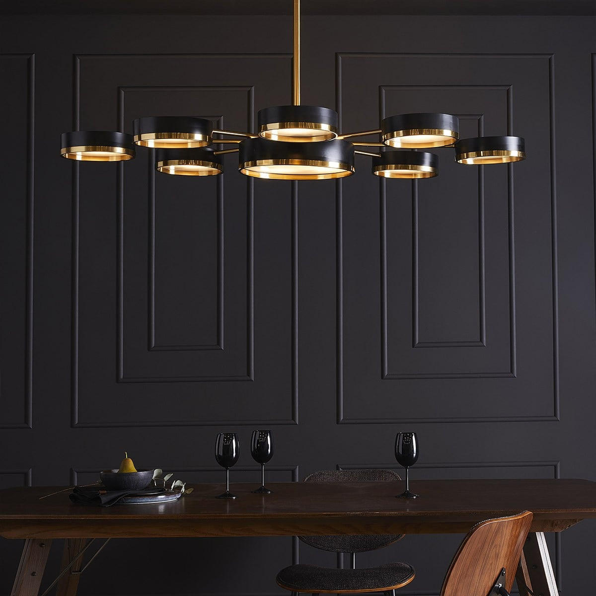 METALLISCHE schwarze Deckenleuchte Brooklyn - 140/95/159 cm - Schwarz, Metall (140/95/159cm) - Signature