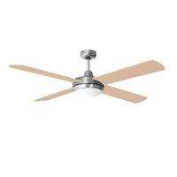 LED DECKENLEUCHTE Ventilator Silber Sperrholz - Silberfarben, Kunststoff (132/132/41cm)