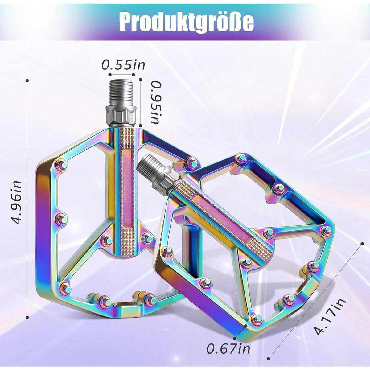 FAHRRADPEDALE 9/16 Zoll Aluminiumlegierung bunt 2-teiliges Set - Multicolor, Metall (13/1.5/23cm)