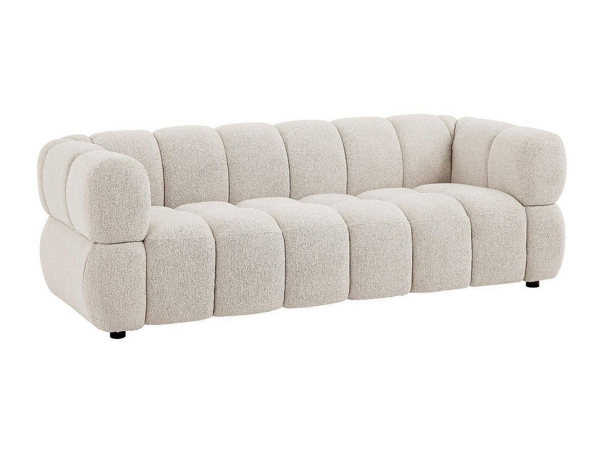 SOFA - 3 Personen - stoff - beige Pavira - Beige, Holz/Textil (227/71/92cm) - Vente-Unique