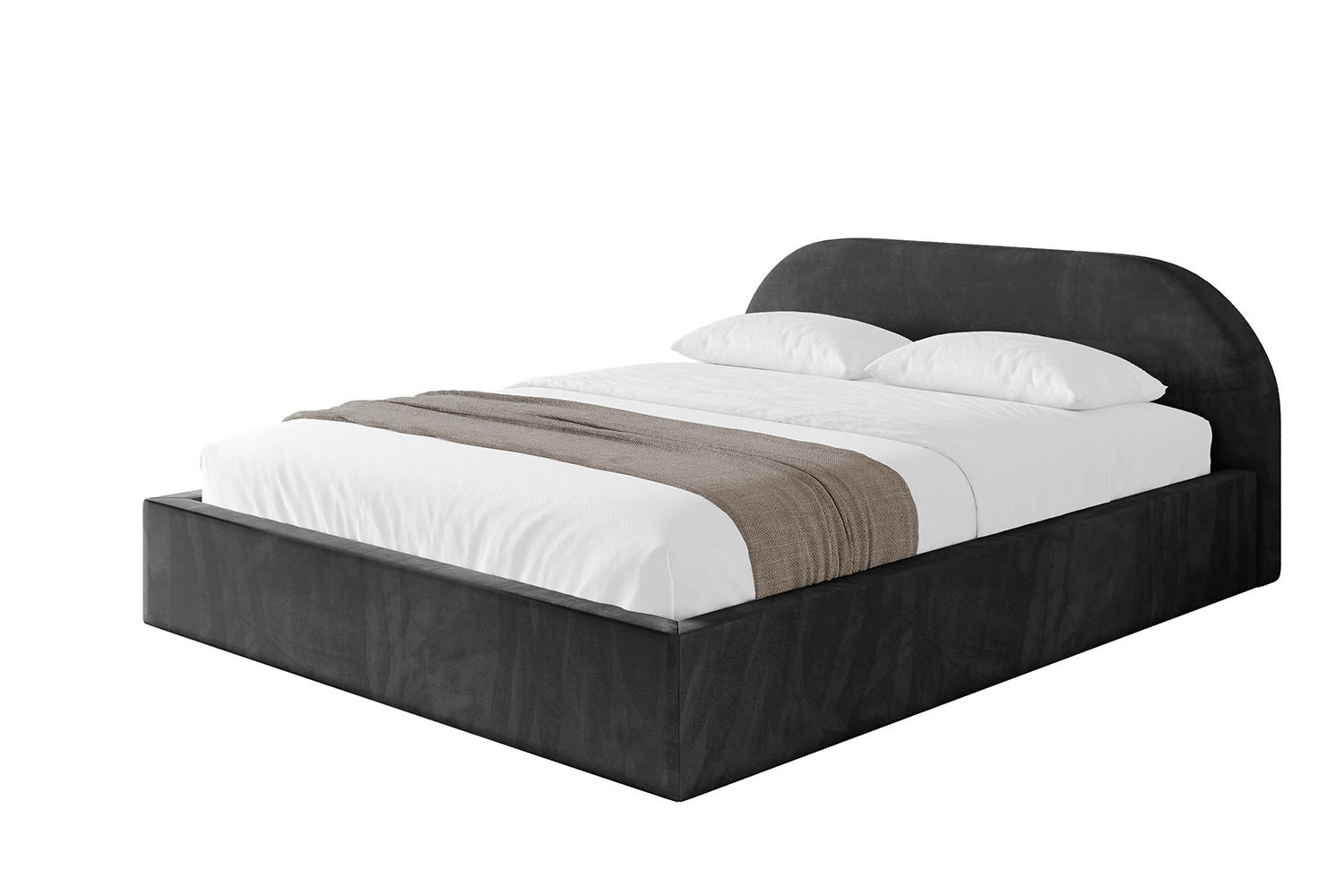 POLSTERBETT mit Bettkasten und Lattenrost, Bett mit Matratze H3/H4 - TIVON-V1 120x200 Schwarz - Schwarz, Holzwerkstoff/Textil (120/200cm) - ALTDECOR