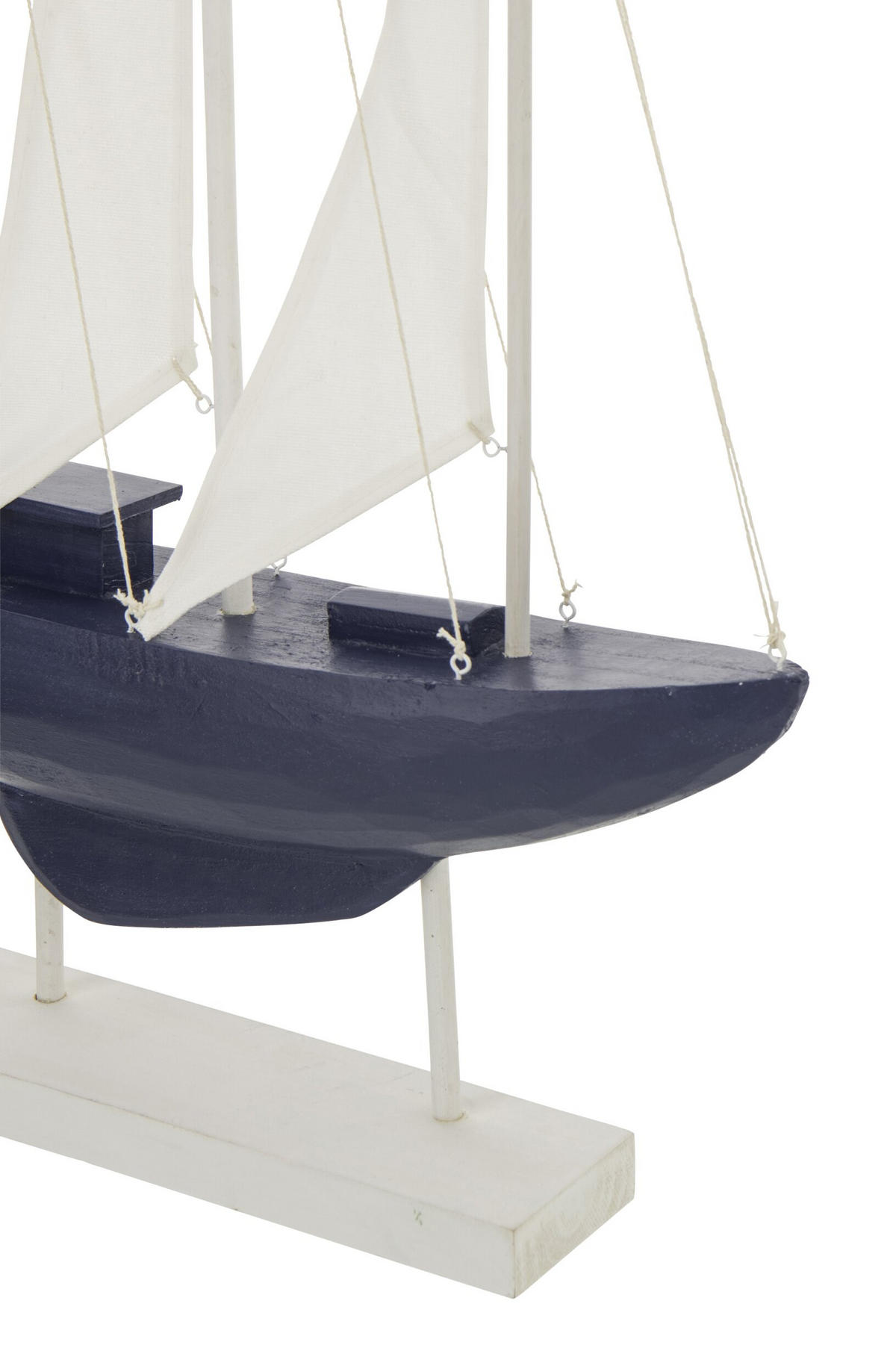 DEKOOBJEKT SEGELSCHIFF - Blau, Holz (8.2/79/42.5cm) - J-Line