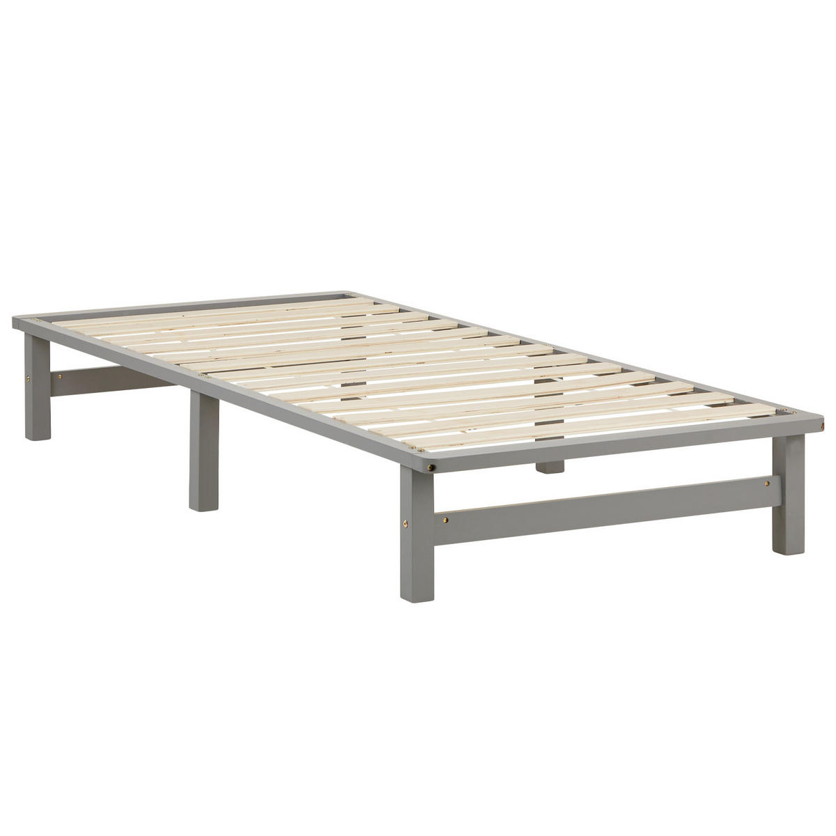 HOLZBETT mit Matratze 90/200 cm grau - Grau, Holz (90/200cm) - Homestyle4u