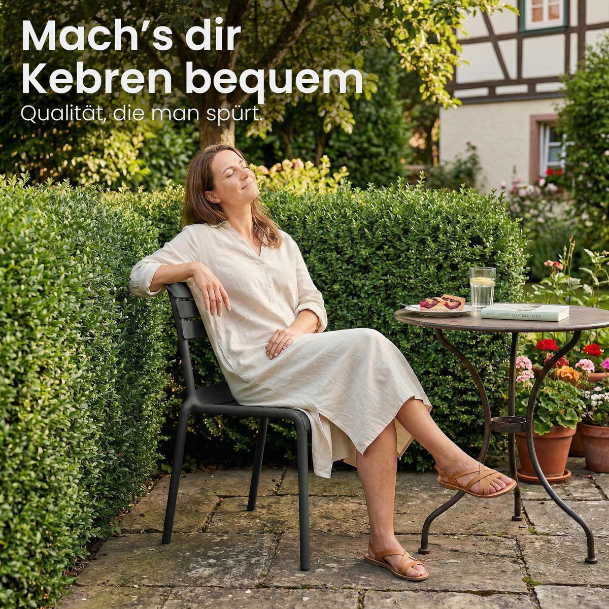 GARTENSTUHL Kunststoff Schwarz - Schwarz, Kunststoff (49/82/59cm) - CLP