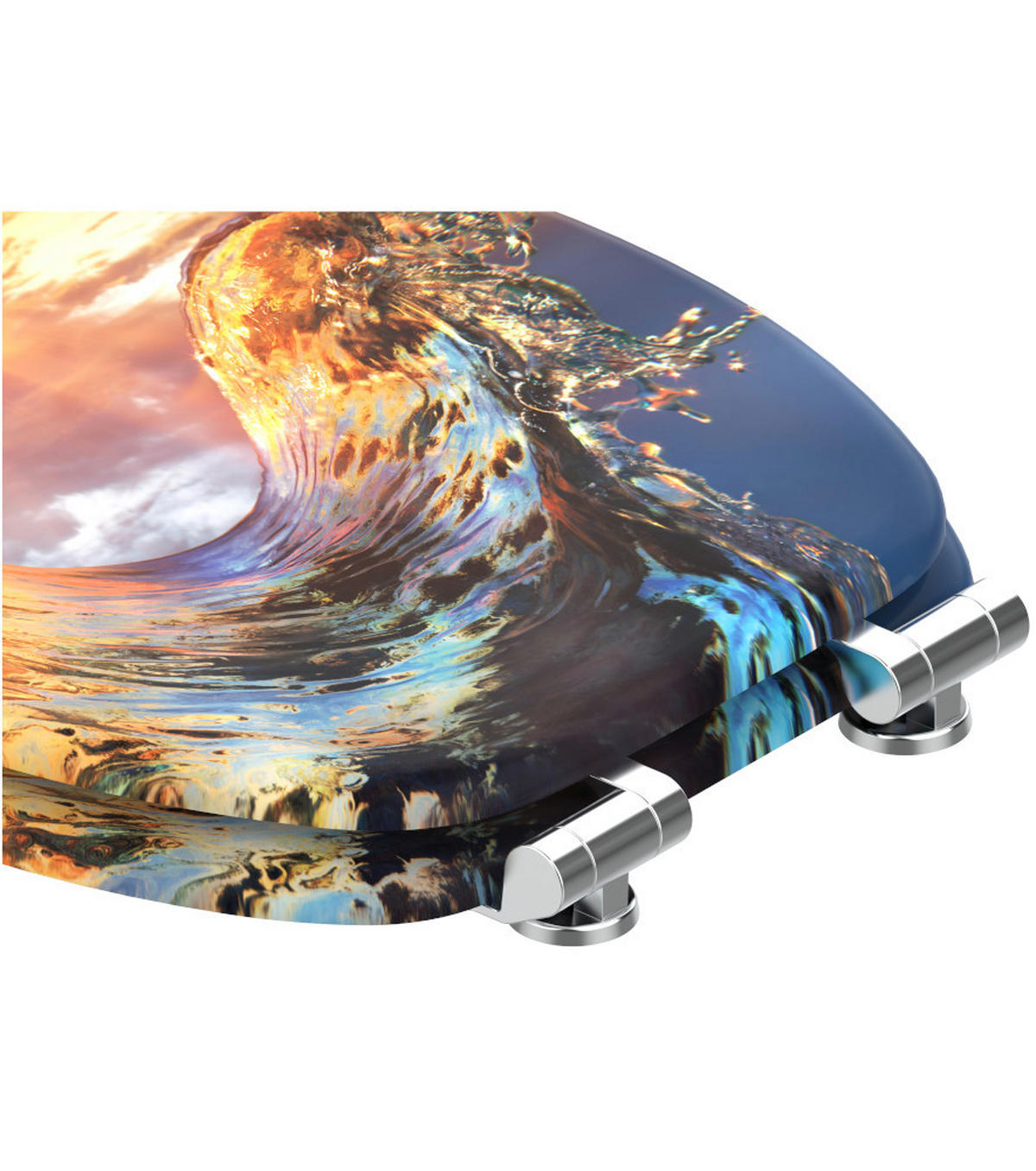 WC-SITZ mit Absenkautomatik Wave - Orange, Holzwerkstoff (38/6/47cm) - Sanilo