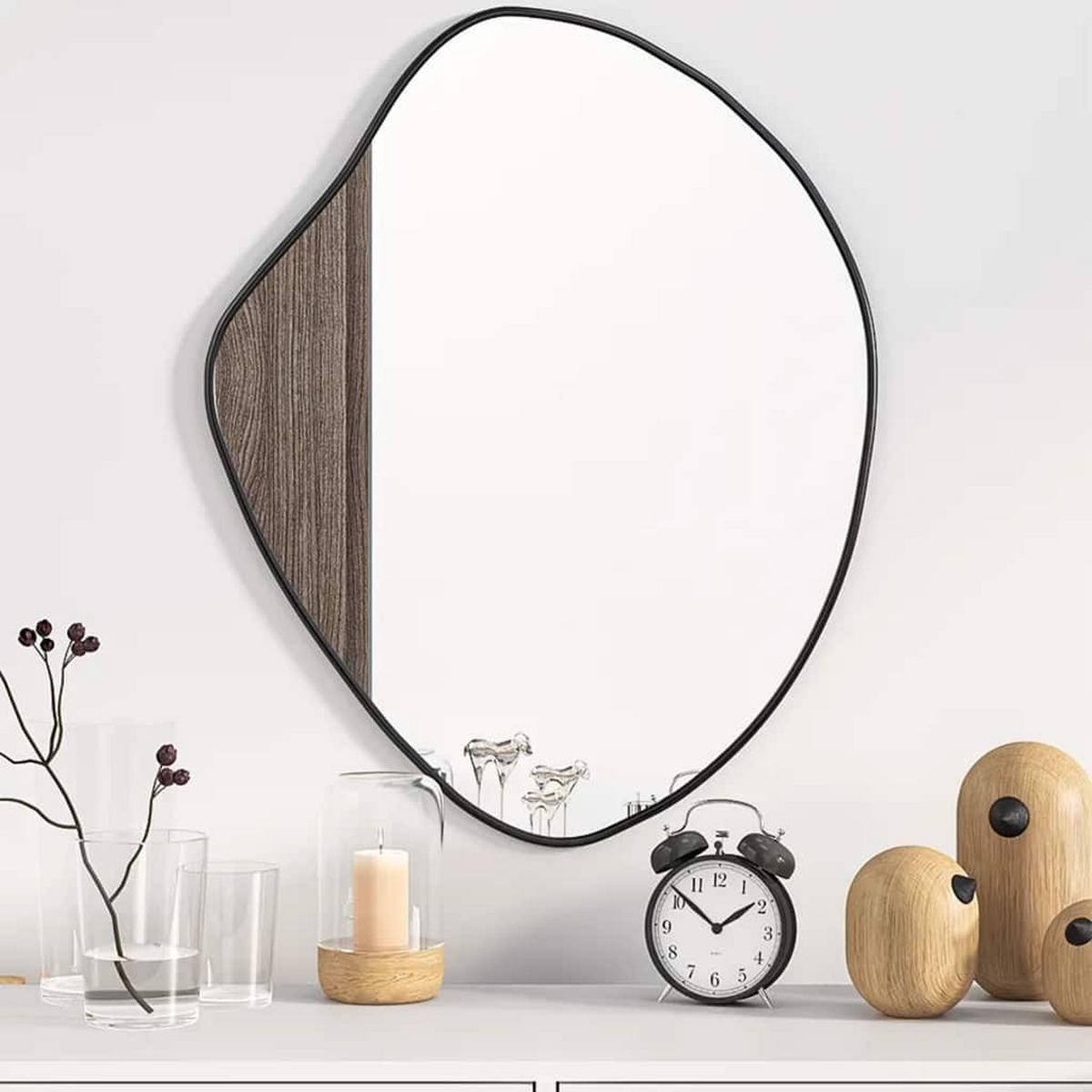 WANDSPIEGEL Schwarz 60/50 Cm - Schwarz, Glas (50/60/60cm) - vidaXL
