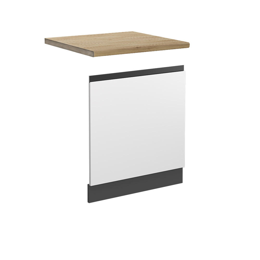 FRONTBLENDE R-Line Weiß 60 cm, AP Eiche - Anthrazit/Weiß, Holzwerkstoff (60/57.2/1.6cm) - Vicco