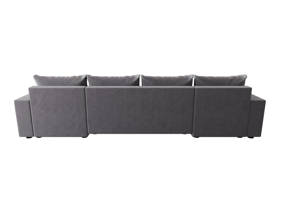 WOHNLANDSCHAFT HEWLET U BIS Itaka 50 mit Schlaffunktion - Grau, Textil (305/90/140cm) - Bedante