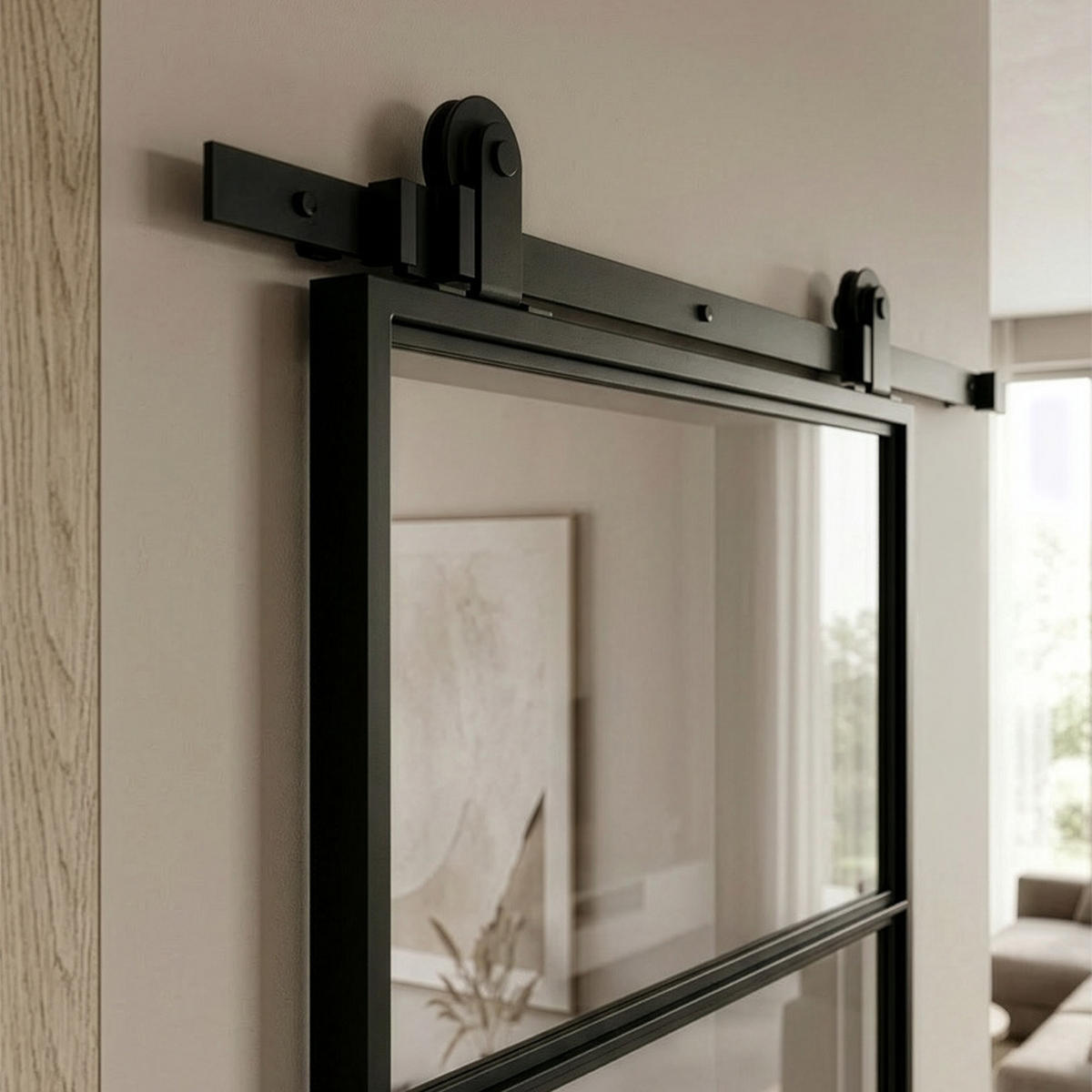 SCHIEBETÜR STELLAR - 205 x 90 cm, Klarglas - Transparent, Glas (90/205/4cm) - Home Deluxe