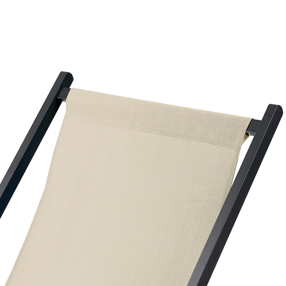 GARTENLIEGE schwarz/beige Locri II - Beige/Schwarz, Metall (60/79/95cm) - Beliani