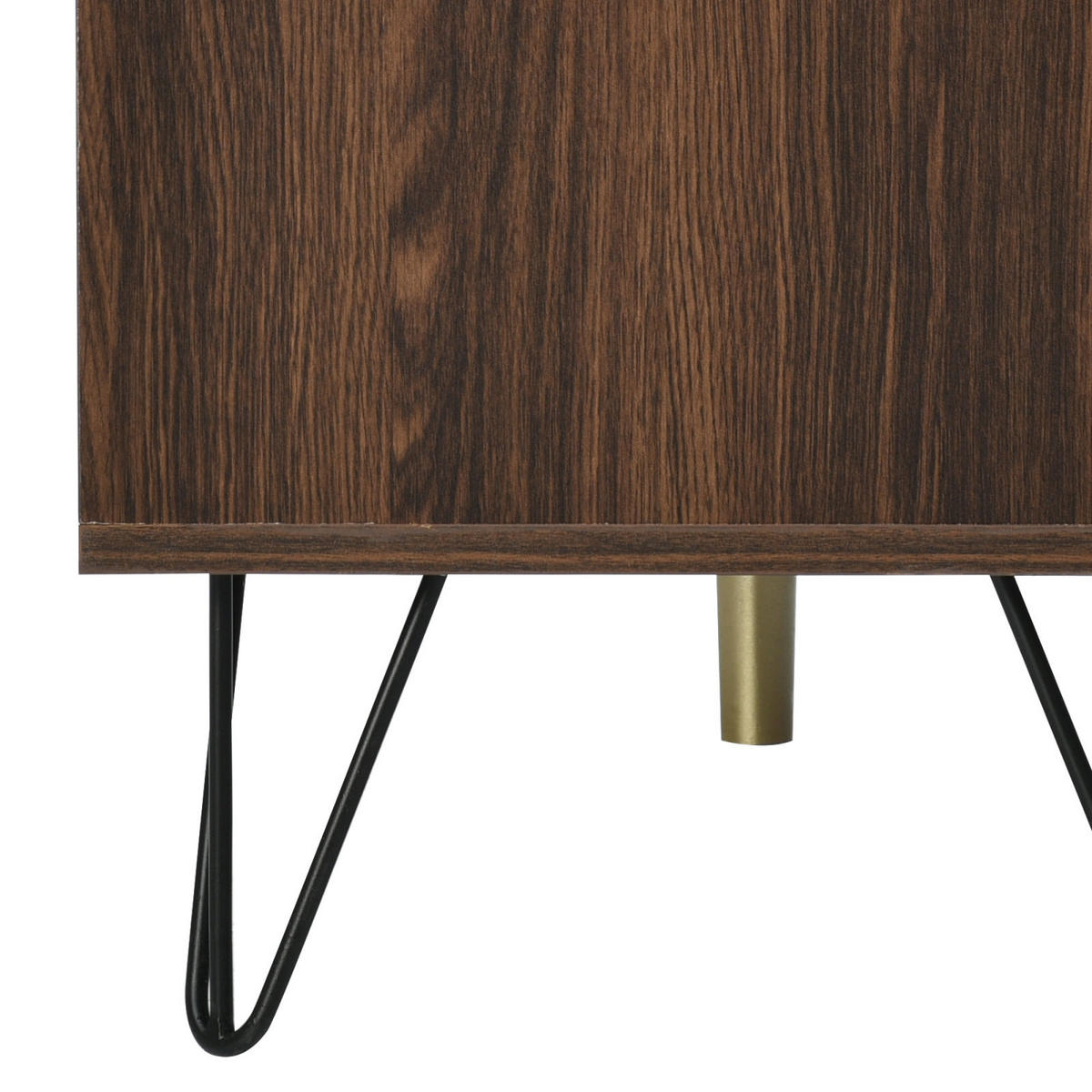 SIDEBOARD 3 Türen, 6 Fächer, Holzfront, für Küche - Kastanienfarben, Holz (120/76/38cm)