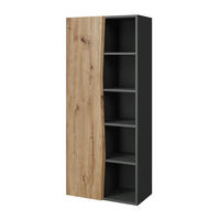 DER HOCHSCHRANK Willow Artisan 56 x 130 cm mit 5 offenen Fächern - Anthrazit/Hellgrau, Holzwerkstoff (56/130/29.8cm) - Vicco