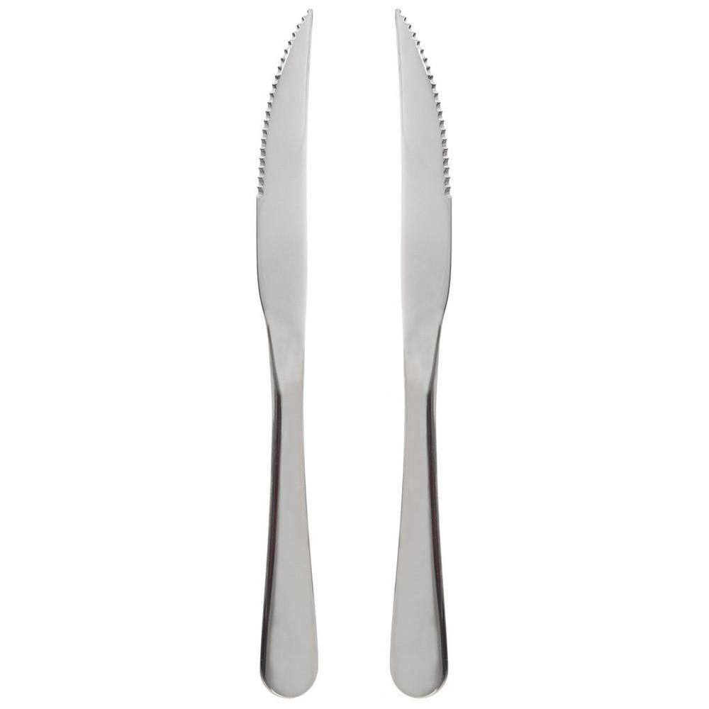STEAK- UND BURGERMESSER Stahl 2 Stück. - Silberfarben, Metall (23cm) - Orion 