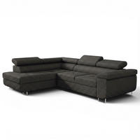 ECKSOFA Jade Mit Schlaffunktion - Schwarz, Holzwerkstoff/Textil (202/275cm) - Fun Möbel