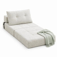 SCHLAFSOFA Beige mit Klappfunktion, Chenille - Beige, Textil/Metall (79/57/79cm) - CHICFURN