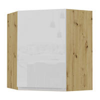 HÄNGESCHRANK Florence W10/60 Eiche Artisan / RAL 9003 signalweiß HG 60 / 60 / 72cm - Türanschlag links - Weiß Hochglanz/Eiche Artisan, Holz/Holzwerkstoff (60/72/60cm) - Feldmann-Wohnen