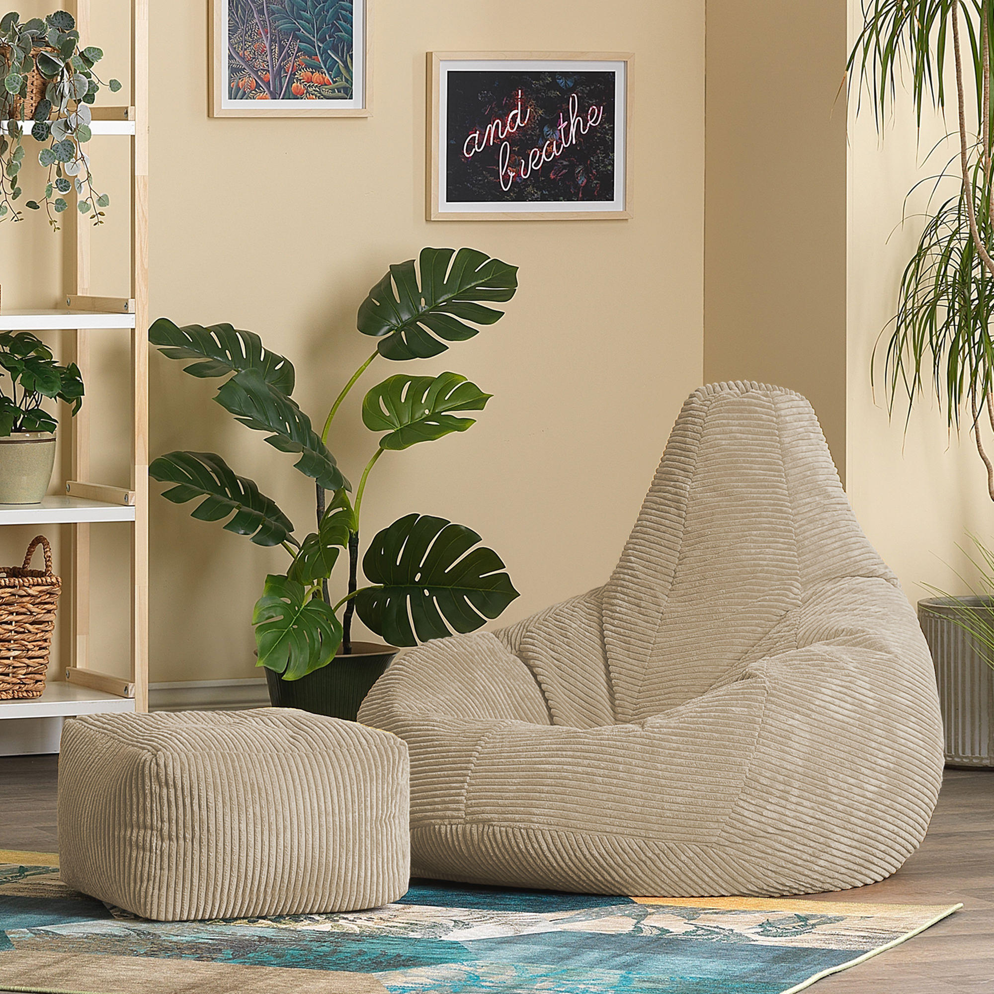 Thumbnail - icon Sitzsack, Beige, Textil, 200 L, 1-Sitzer, Freiform, 90x73x84 cm, Hergestellt in Deutschland, Oeko-Tex® Standard 100...