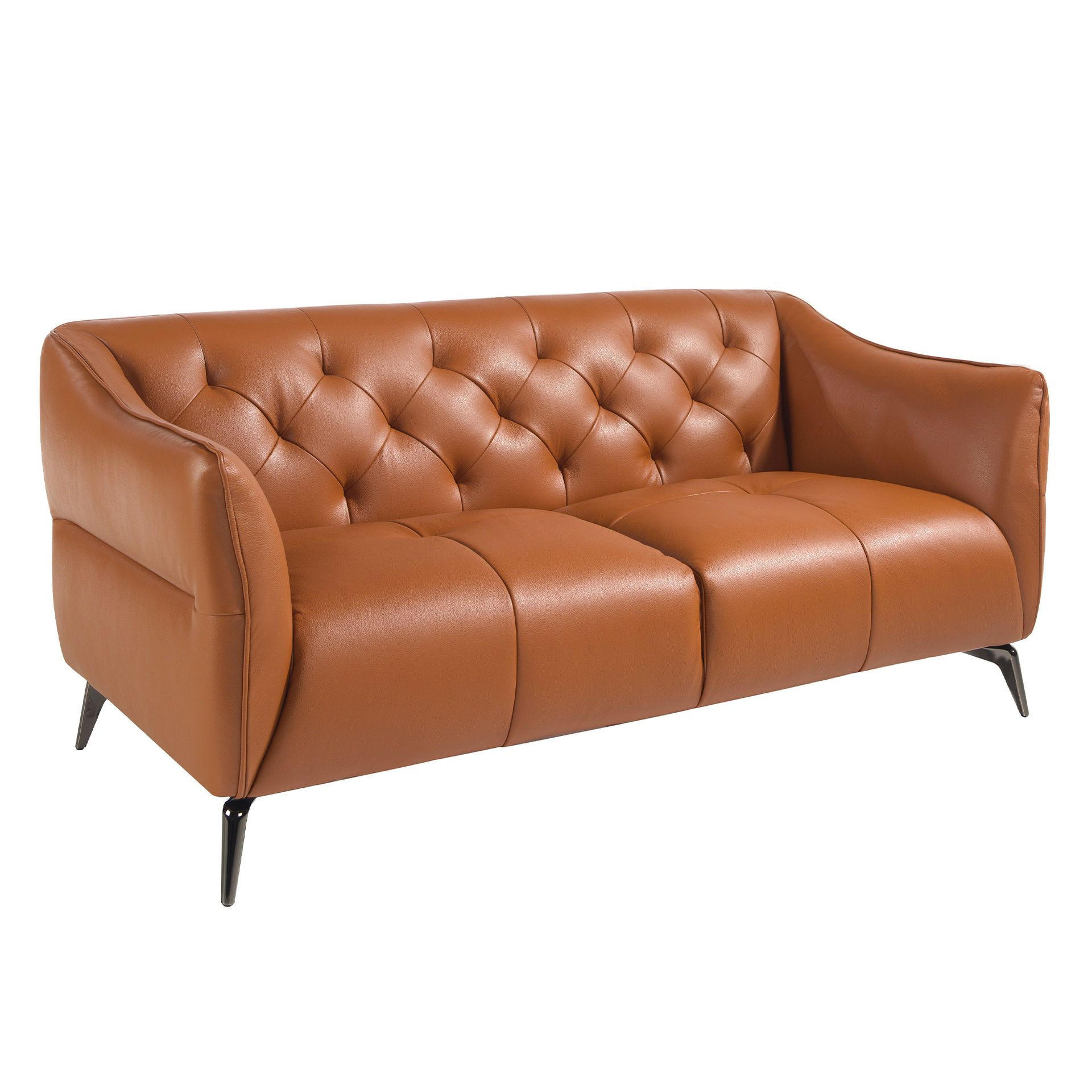 CHESTERFIELD-SOFA Chester 2-Sitzer Sofa aus braunem Leder 171/95/77 cm - Dunkelgrau/Braun, Leder (171/77/95cm) - ANGEL CERDA
