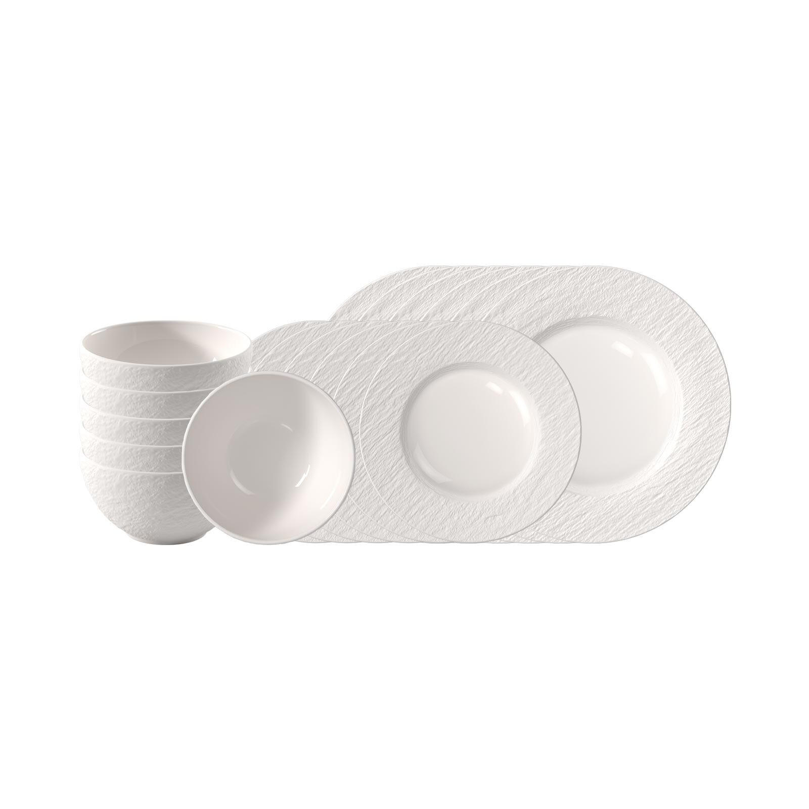 TAFELSERVICE Manufacture Ice weiß 18er Set - Weiß, Keramik (1/1/1cm) - Villeroy & Boch