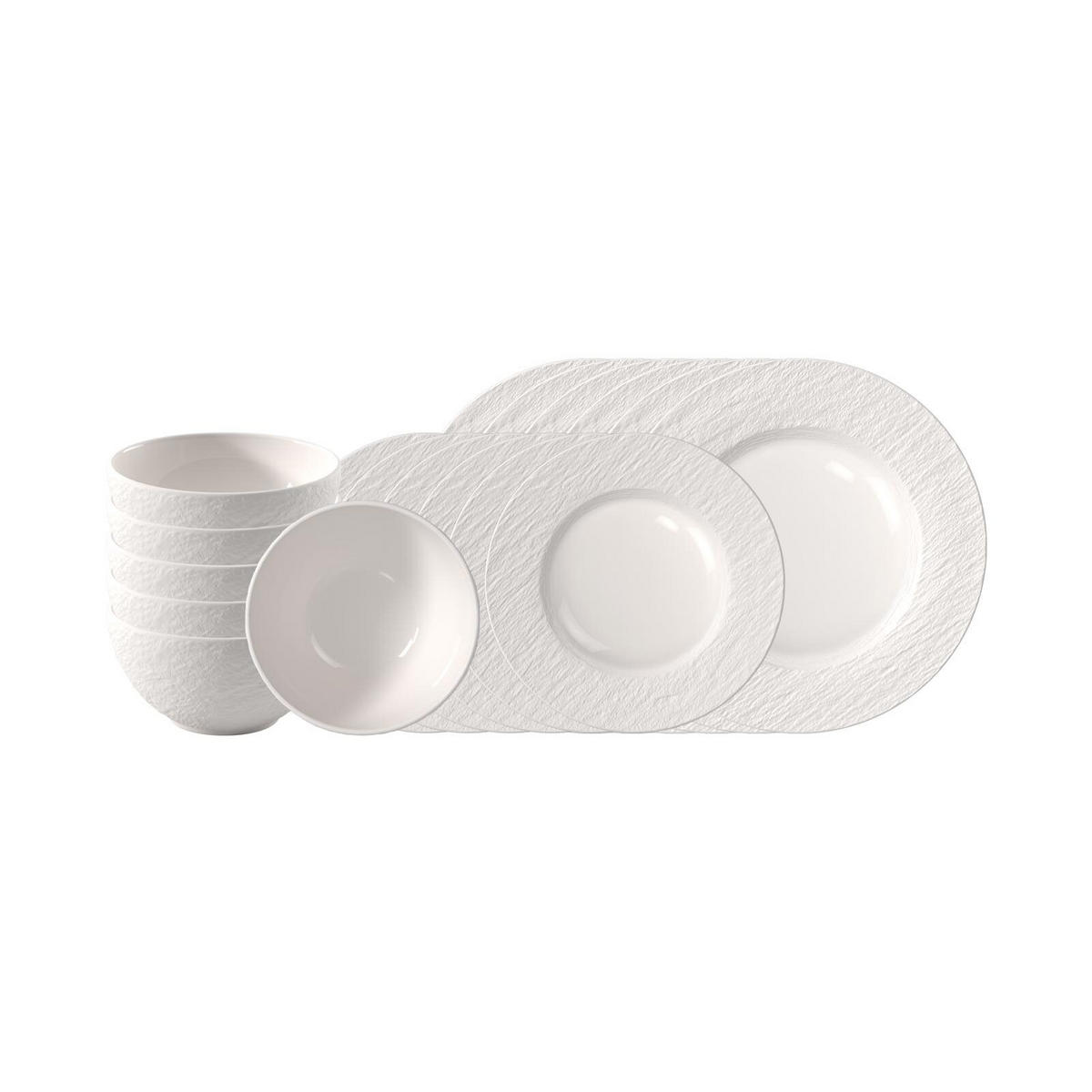 TAFELSERVICE Manufacture Ice weiß 18er Set - Weiß, Keramik (1/1/1cm) - Villeroy & Boch