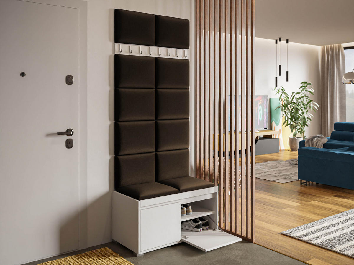 GARDEROBEN-SET Grawis 80 II - Silberfarben/Braun, Holzwerkstoff/Kunststoff (84.5/45/34cm) - MIRJAN24