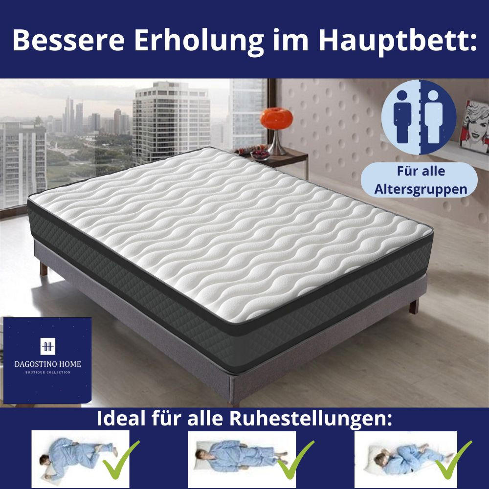 KALTSCHAUMMATRATZE Onyx H3/H4 80x180 - Weiß, Textil (80/180cm) - Dagostino Home