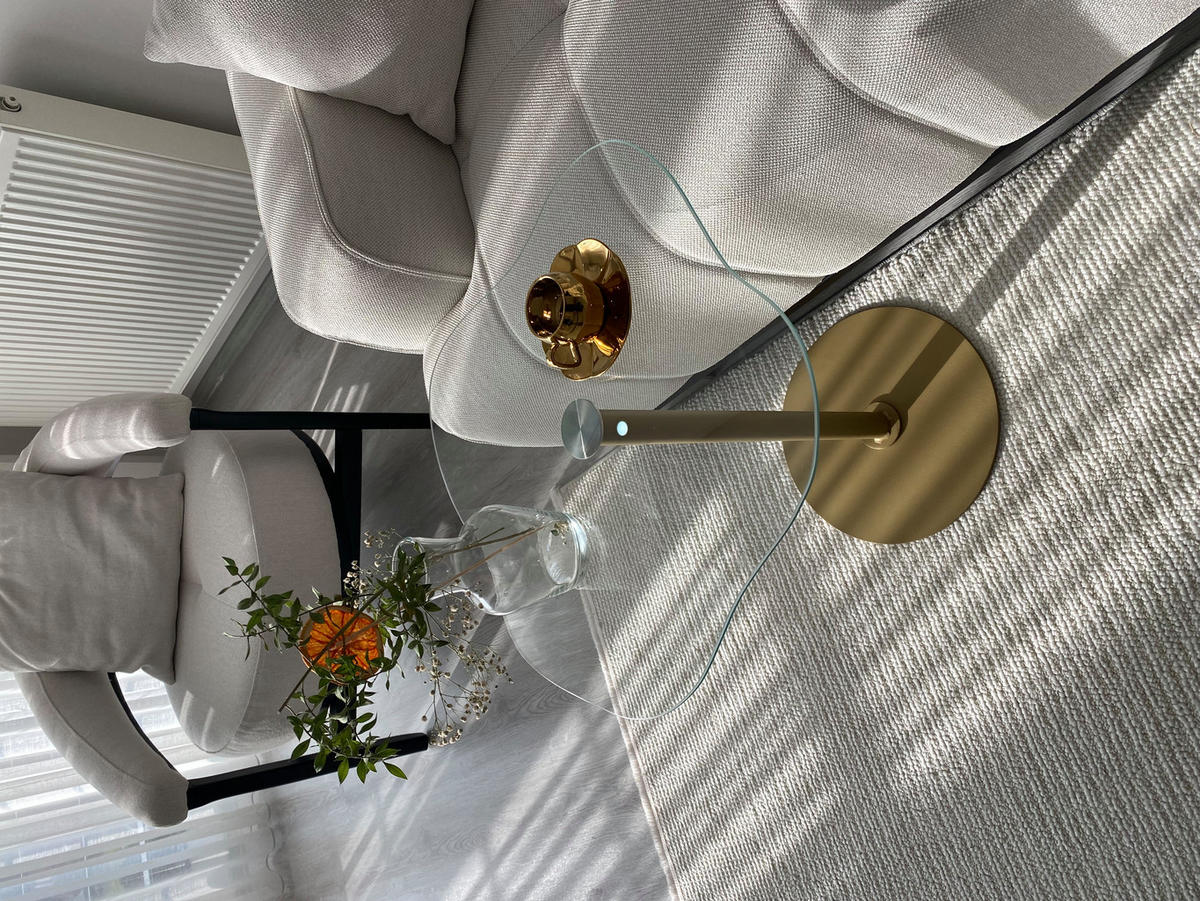 BEISTELLTISCH Royale mit Goldfuß und Glasplatte - Goldfarben, Holzwerkstoff/Metall (50/50/50cm) - moebel17