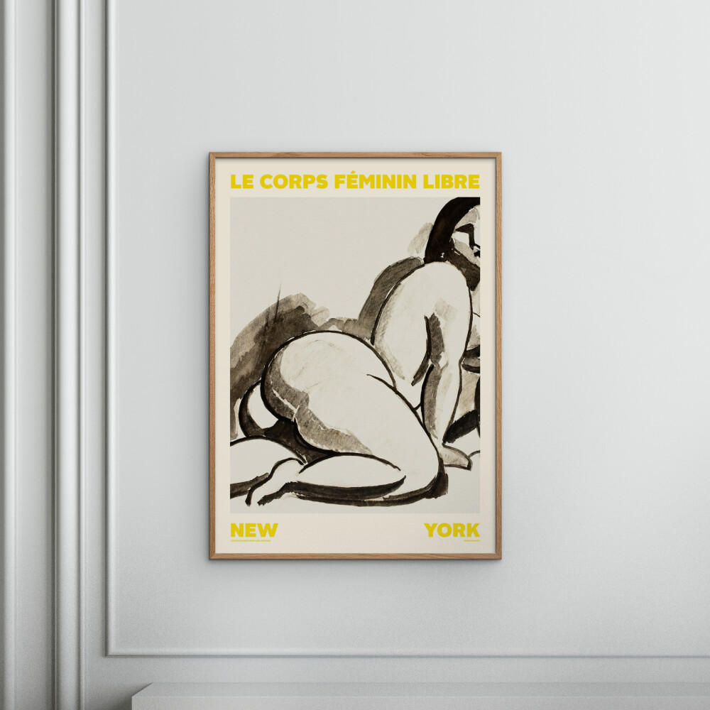 POSTER mit Rahmen Arch Atelier - Féminin Libre 01 - Eichefarben/Gelb, Holz/Papier (50/70cm) - Poster&Frame