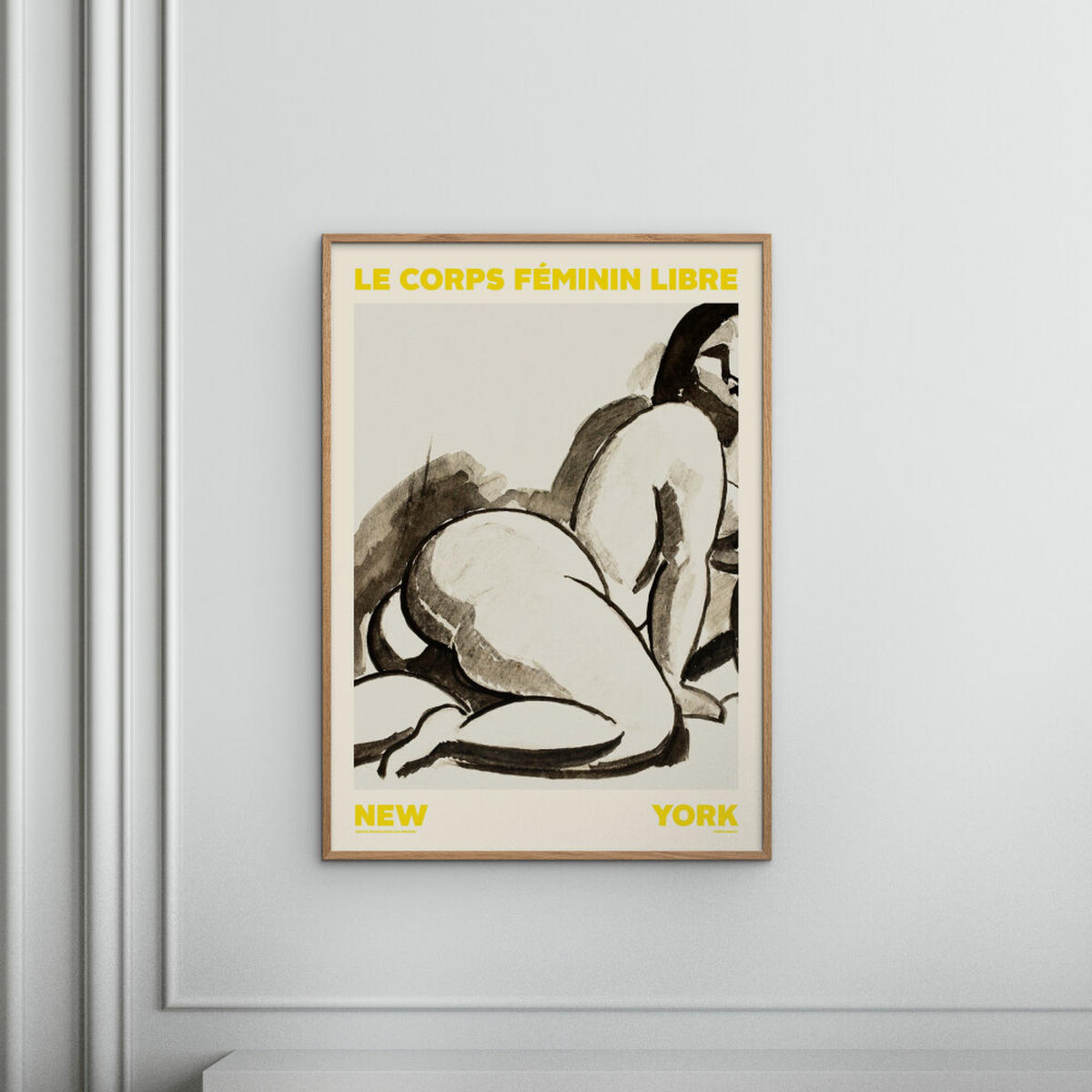 POSTER mit Rahmen Arch Atelier - Féminin Libre 01 - Eichefarben/Gelb, Holz/Papier (50/70cm) - Poster&Frame