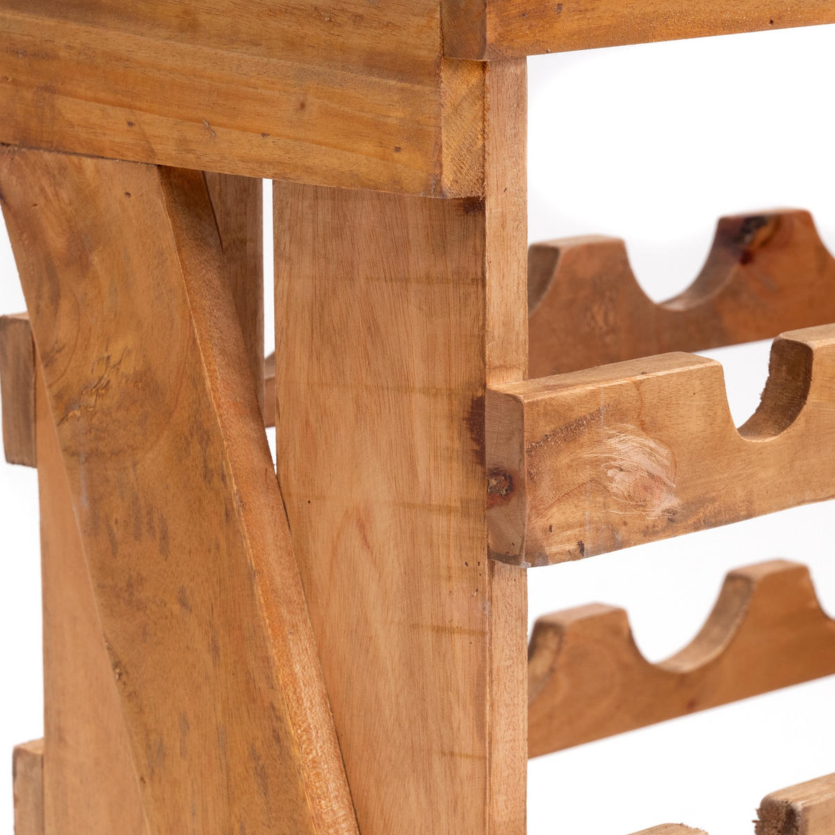 FLASCHENREGAL Sevilla Mahagoni Massivholz, für 12 Flaschen, mit Ablage naturfarben - Naturfarben, Holz (60/56/26cm) - DESIGN DELIGHTS