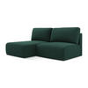 ECKSOFA mit Schlaffunktion links Strukturstoff Stoff Grün - Dunkelgrün/Schwarz, Kunststoff/Textil (149/210cm) - Makamii