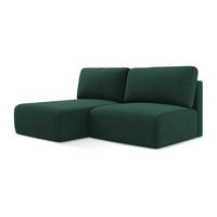 ECKSOFA mit Schlaffunktion links Strukturstoff Stoff Grün - Dunkelgrün/Schwarz, Kunststoff/Textil (149/210cm) - Makamii