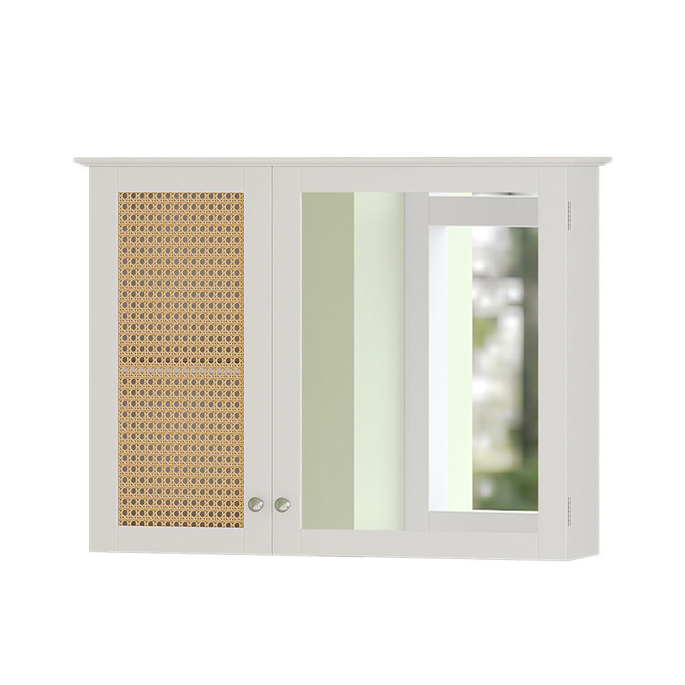 BADSPIEGELSCHRANK Rosario Weiß 68 x 49 cm mit 2 Türen - Weiß, Holzwerkstoff (68/49/16.5cm) - Vicco