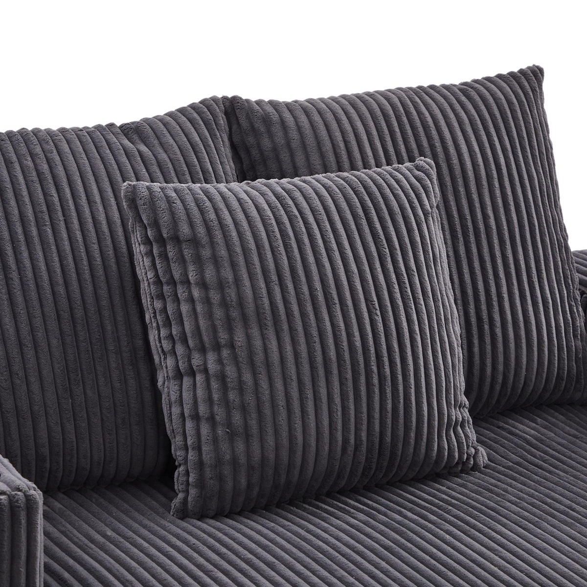 RELAXLIEGE XXL Polsterliege,Relaxsessel,3 Zierkissen,Cord,Grau - Grau, Textil (128/85/142cm) - LVHOM