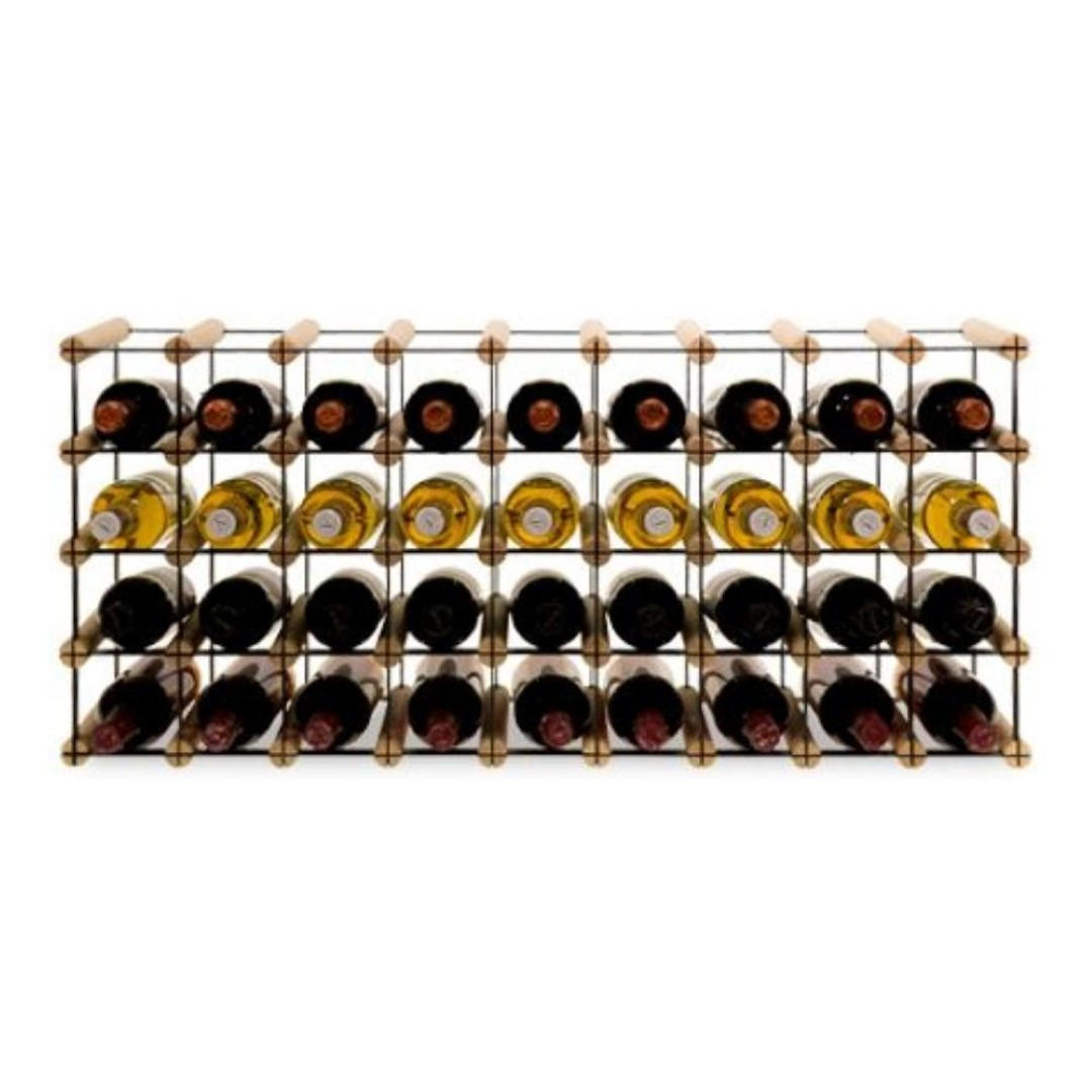 WEINREGAL Vinotega Mod Metal 42,5x92,5x24,5 cm 9x4 Flaschen Massives Kiefernholz Natur - Naturfarben, Holz (92.5/42.5/24.5cm) - PROREGAL