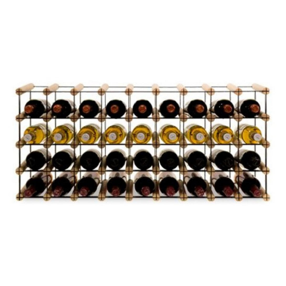 WEINREGAL Vinotega Mod Metal 42,5x92,5x24,5 cm 9x4 Flaschen Massives Kiefernholz Natur - Naturfarben, Holz (92.5/42.5/24.5cm) - PROREGAL