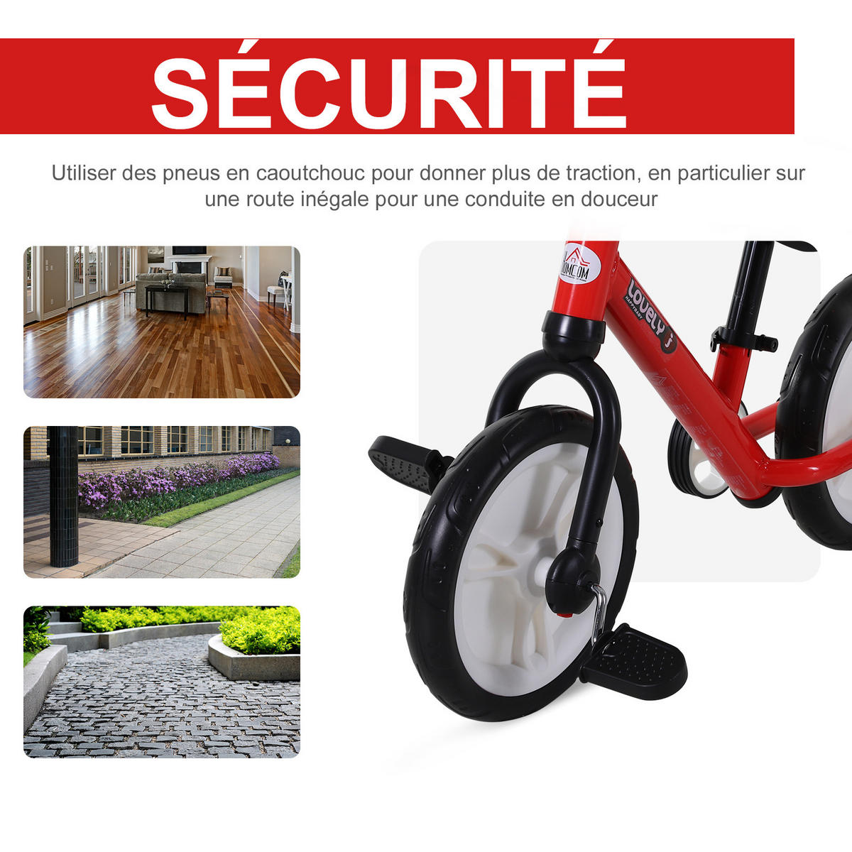 LAUFRAD DE-18540 2-in-1 mit Pedalen & Stützrädern Rot - Rot, Metall (85/36/54cm) - ComfortXL