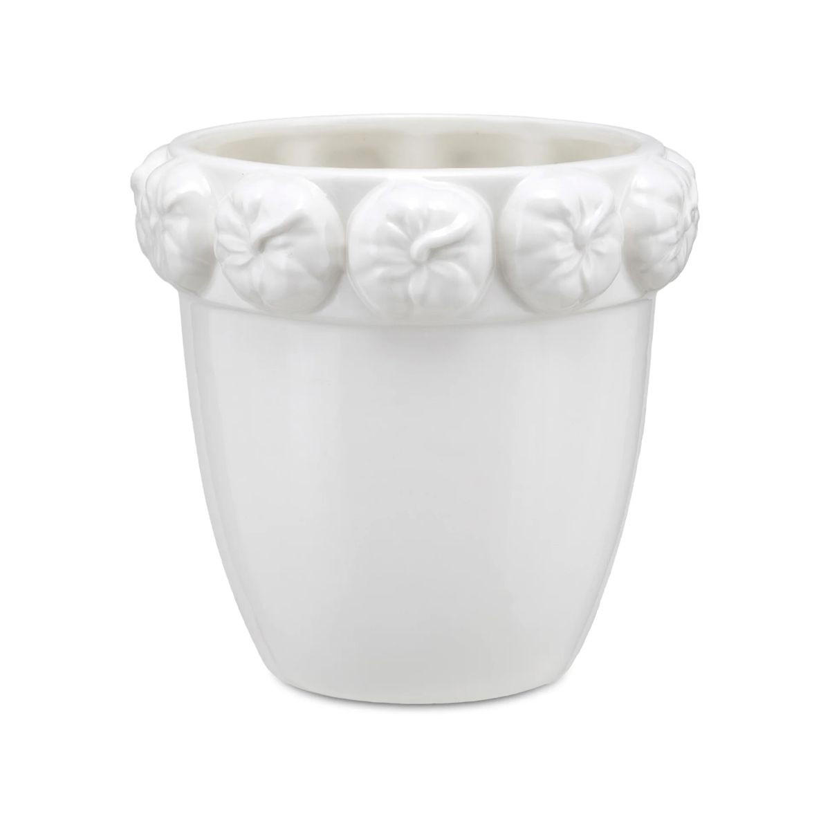 ALLZWECKTOPF / Tischmülleimer "Cachepot Pomodori" Fattoria 11 x 12 cm - Weiß, Keramik (11cm)