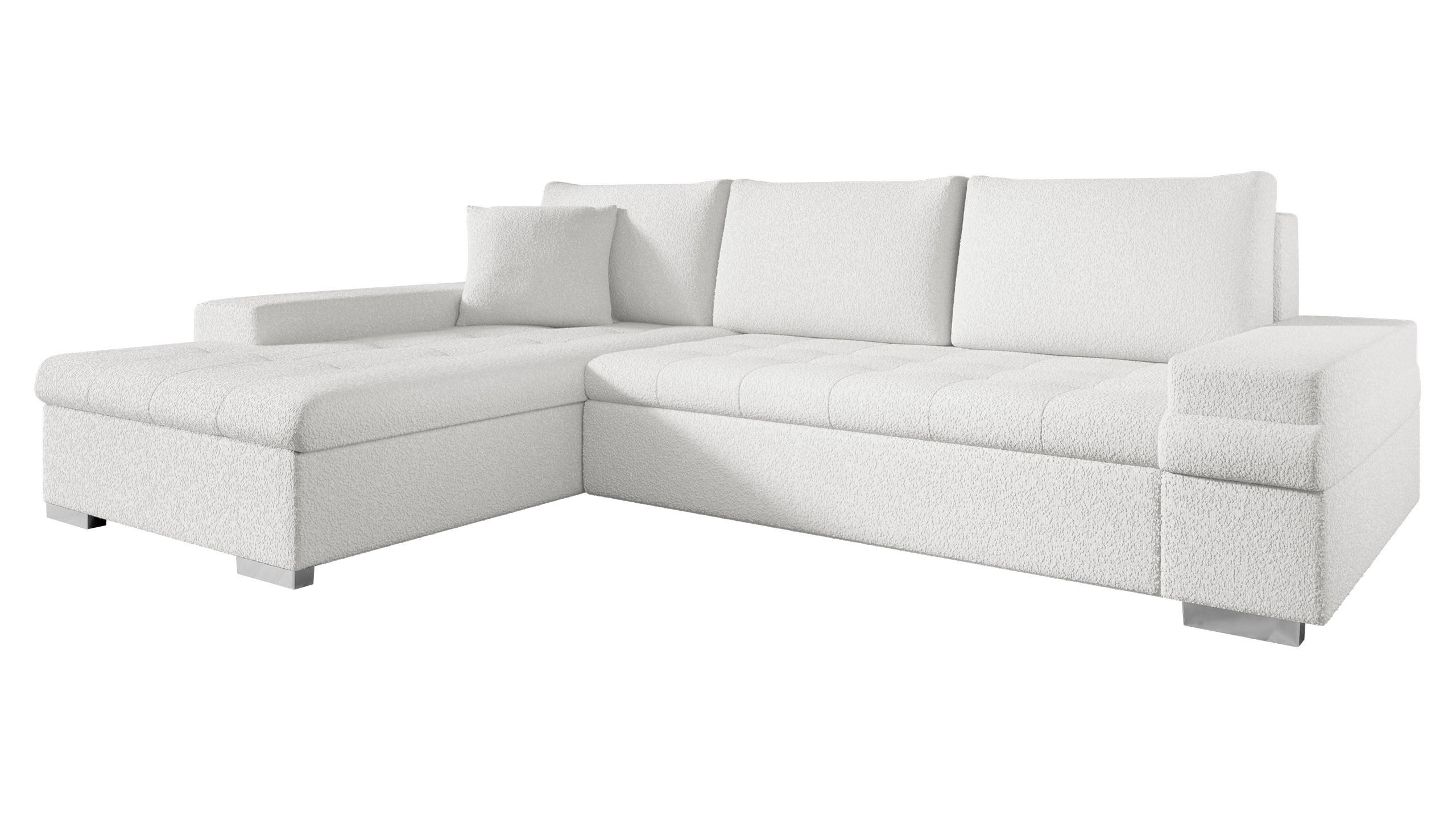 ECKSOFA Bangkok Mini Premium - Beige/Silberfarben, Holz/Textil (274/182cm) - MIRJAN24