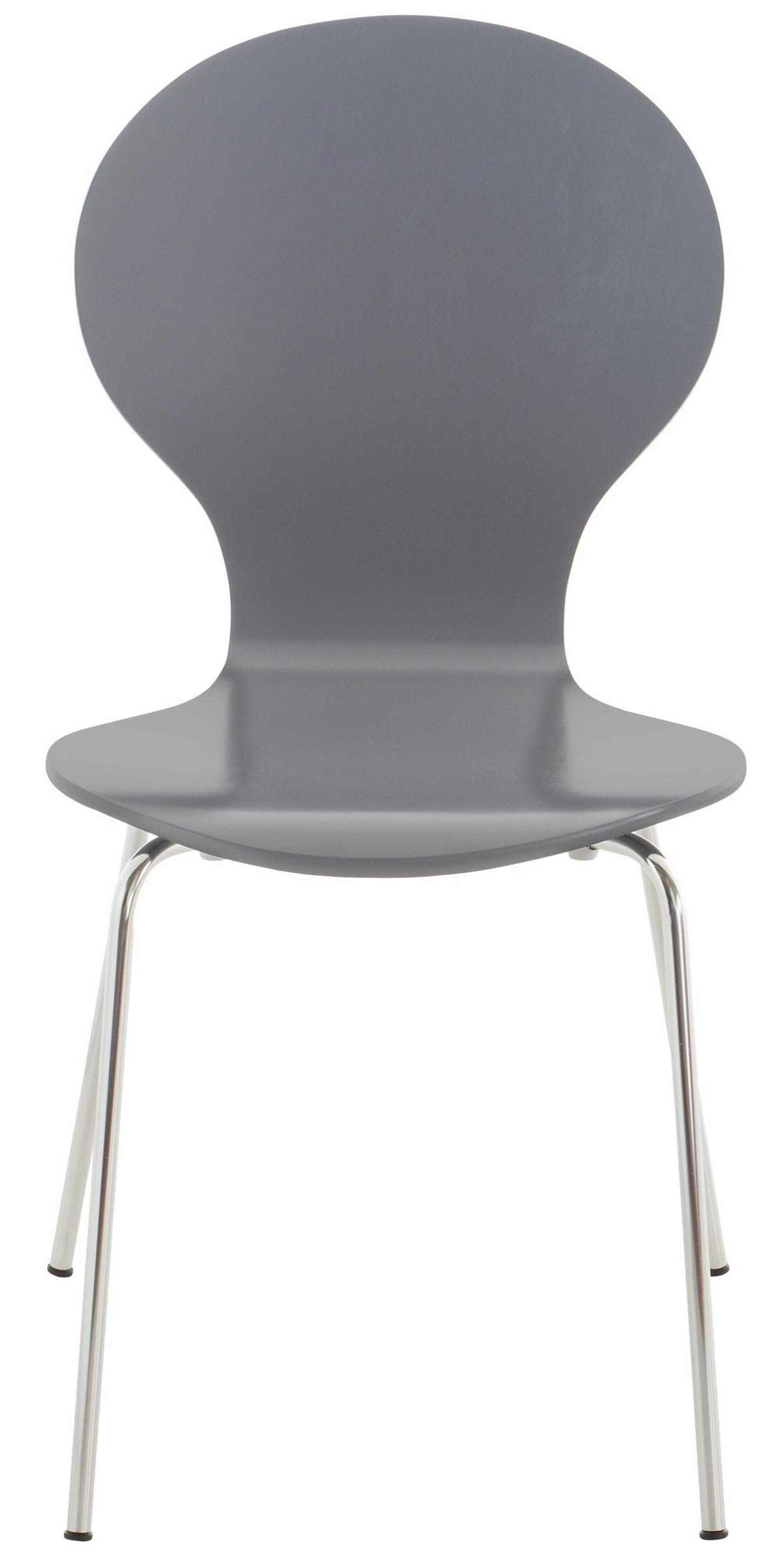 BESUCHERSTUHL 4er Set Holz grau - Grau, Holz/Metall (43/86/45cm) - CLP