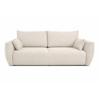 SOFA Mit Schlaffunktion Und Bettkasten, Chenille-Stoff Flow, Beige, Zephira - Beige, Holz (238/87/140cm) - Kaiser Möbel