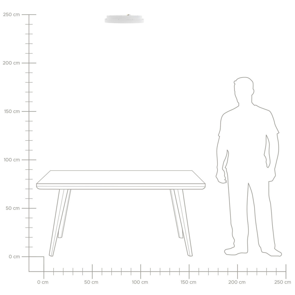 DECKENLEUCHTE Nanding 42/40/13 cm - Weiß, Metall (42/40/13cm) - Beliani