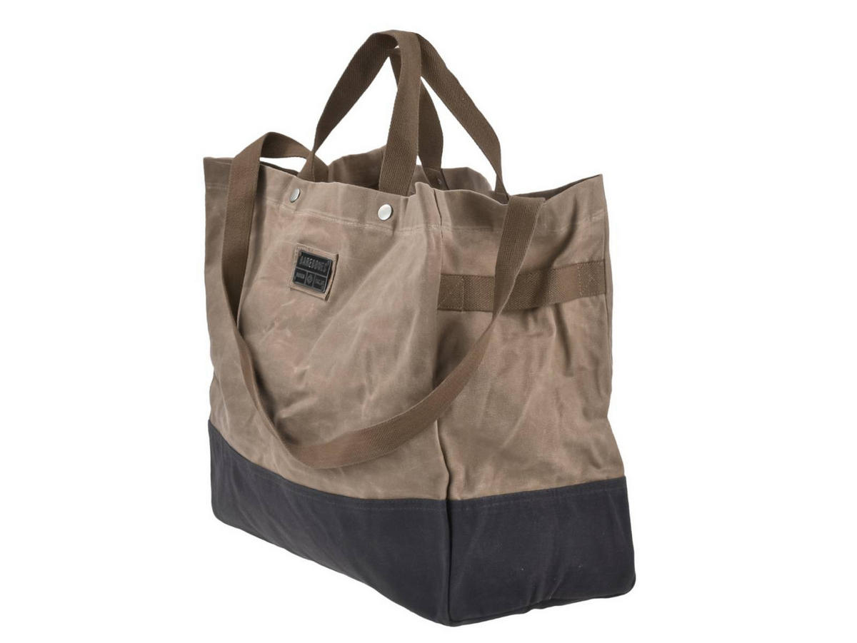 KAMINHOLZTASCHE Neelum khaki aus 12oz Canvas 20/49/39 cm - Braun, Textil (20/39/49cm) - BAREBONES