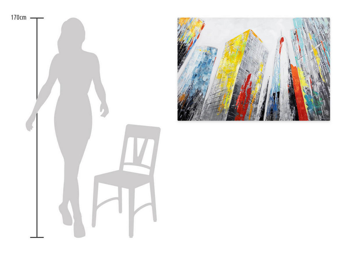 ACRYLBILD HANDGEMALT 120/80 cm - Multicolor/Grau, Holz/Textil (1.7/80cm) - KUNSTLOFT