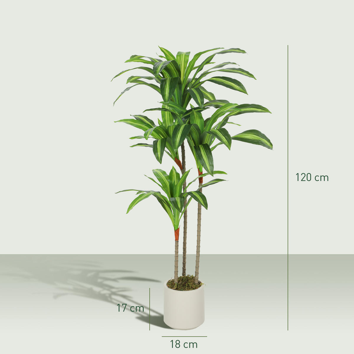 KÜNSTLICHE Pflanzen Grün 60.0/40.0/120.0cm - Grün, Kunststoff (120cm)