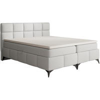 BOXBETT Solido mit Bettkasten 180x200 cm hellgrau - Hellgrau/Schwarz, Textil/Metall (180/200cm) - Beautysofa